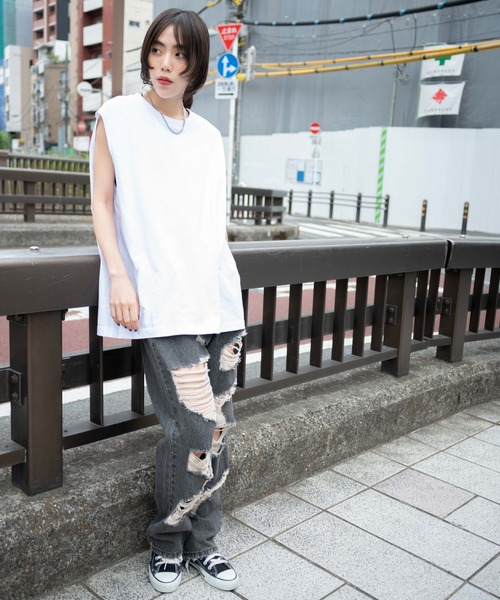 WEGO（ウィゴー）の「WEGO/ヘビーウエイトノースリーブ（タンクトップ・メンズ・ブラック/ホワイト・MEDIUM/LARGE）」の19枚目の写真