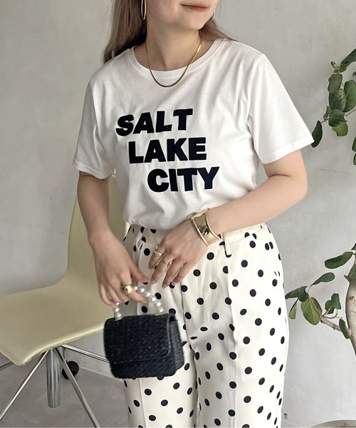 prose verse（プロズヴェール）の「フロッキーロゴTシャツ（Tシャツ/カットソー・レディース・チャコール/オフホワイト・ﾌﾘ-）」の10枚目の写真