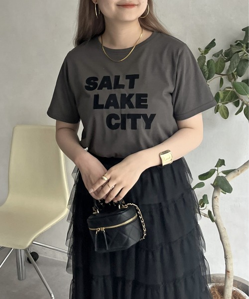 prose verse（プロズヴェール）の「フロッキーロゴTシャツ（Tシャツ/カットソー・レディース・チャコール/オフホワイト・ﾌﾘ-）」の18枚目の写真