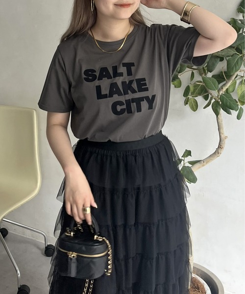 prose verse（プロズヴェール）の「フロッキーロゴTシャツ（Tシャツ/カットソー・レディース・チャコール/オフホワイト・ﾌﾘ-）」の21枚目の写真