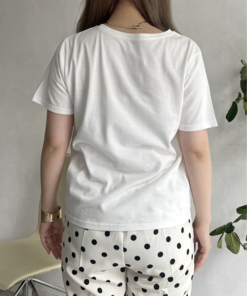 prose verse（プロズヴェール）の「フロッキーロゴTシャツ（Tシャツ/カットソー・レディース・チャコール/オフホワイト・ﾌﾘ-）」の16枚目の写真