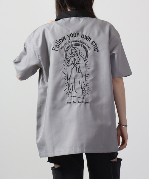 FUNALIVE(ファンアライブ)の「ルード系 刺繍シャツ 半袖(シャツ/ブラウス・メンズ・グリーン系その他/グリーン/ブラック/グレー系その他/グレー/ブラック系その他・M/L/XL)」の7枚目の写真