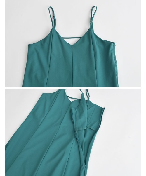 Re:EDIT（リエディ）の「[ひんやり接触冷感][低身長/高身長サイズ有]鹿の子カットソーフレアキャミワンピース（ワンピース・レディース・ブラック/ブラウン/オレンジ/ブルーグリーン・MEDIUM/LARGE/SHORT/TALL）」の17枚目の写真