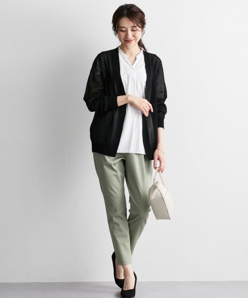7days Life Styling(セブンデイズライフスタイリング)の「洗えるトッパーカーディガン(毛玉になりにくい・接触冷感・しわになりにくい・乾燥機OK)(カーディガン/ボレロ・レディース・ブラック/杢グレー/グリーン・M/L/LL)」の10枚目の写真