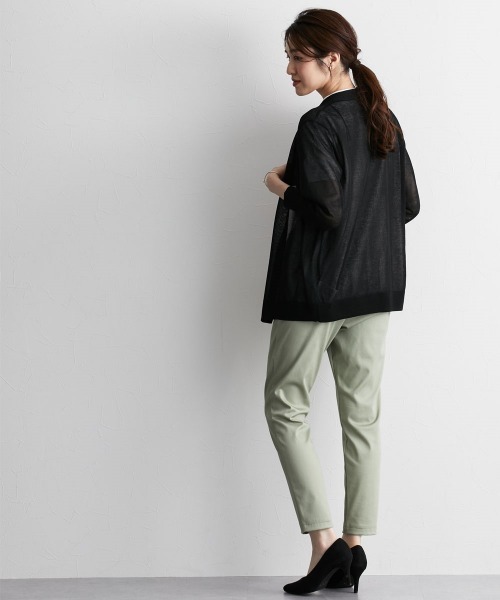 7days Life Styling(セブンデイズライフスタイリング)の「洗えるトッパーカーディガン(毛玉になりにくい・接触冷感・しわになりにくい・乾燥機OK)(カーディガン/ボレロ・レディース・ブラック/杢グレー/グリーン・M/L/LL)」の15枚目の写真