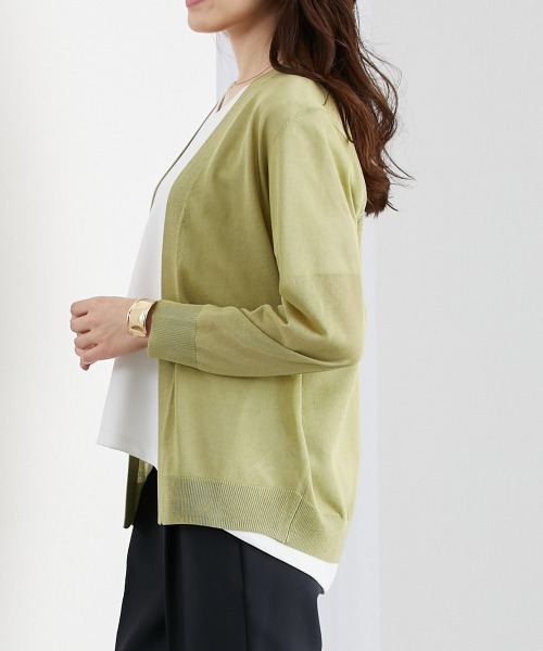 7days Life Styling(セブンデイズライフスタイリング)の「洗えるトッパーカーディガン(毛玉になりにくい・接触冷感・しわになりにくい・乾燥機OK)(カーディガン/ボレロ・レディース・ブラック/杢グレー/グリーン・M/L/LL)」の12枚目の写真