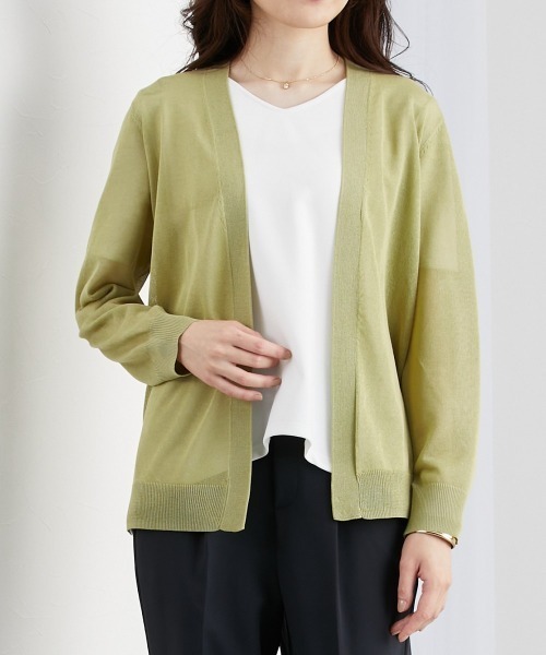 7days Life Styling(セブンデイズライフスタイリング)の「洗えるトッパーカーディガン(毛玉になりにくい・接触冷感・しわになりにくい・乾燥機OK)(カーディガン/ボレロ・レディース・ブラック/杢グレー/グリーン・M/L/LL)」の20枚目の写真