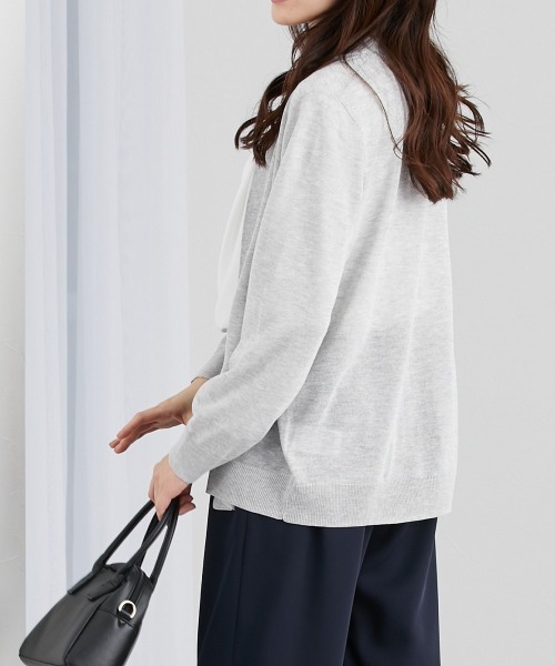 7days Life Styling(セブンデイズライフスタイリング)の「洗えるトッパーカーディガン(毛玉になりにくい・接触冷感・しわになりにくい・乾燥機OK)(カーディガン/ボレロ・レディース・ブラック/杢グレー/グリーン・M/L/LL)」の13枚目の写真