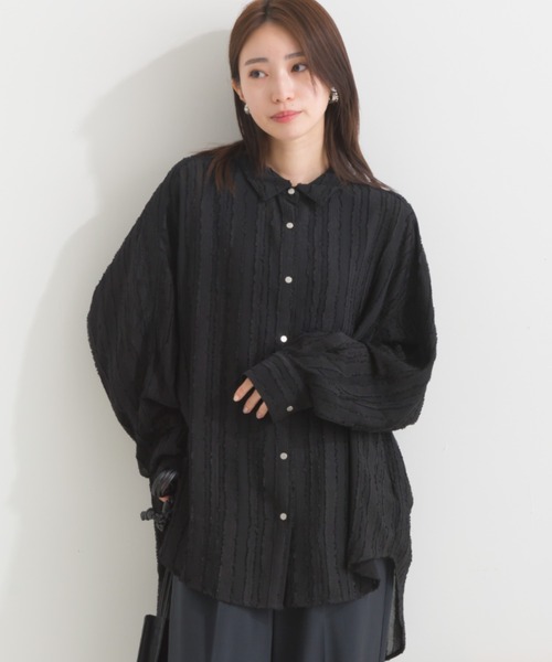 terrace(テラス)の「フリンジヴィンテージシャツ(シャツ/ブラウス・レディース・ブラック/オフホワイト/ワインレッド/カーキ・MEDIUM)」の3枚目の写真