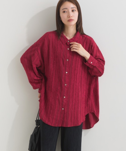 terrace(テラス)の「フリンジヴィンテージシャツ(シャツ/ブラウス・レディース・ブラック/オフホワイト/ワインレッド/カーキ・MEDIUM)」の8枚目の写真