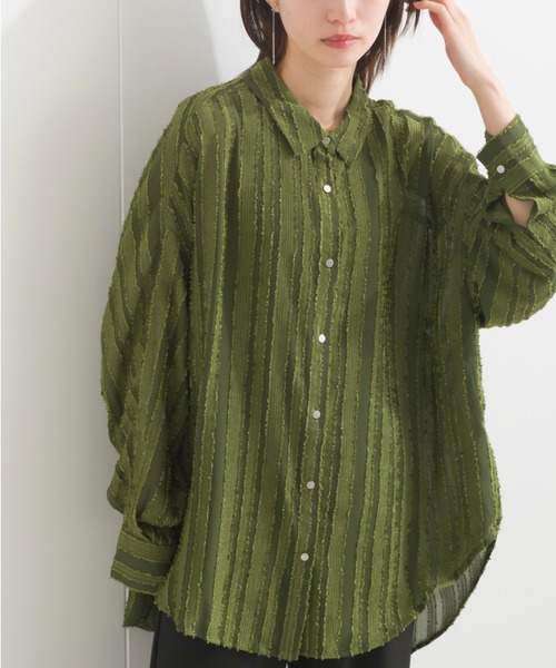 terrace(テラス)の「フリンジヴィンテージシャツ(シャツ/ブラウス・レディース・ブラック/オフホワイト/ワインレッド/カーキ・MEDIUM)」の13枚目の写真