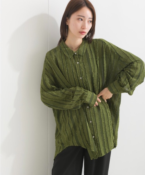terrace(テラス)の「フリンジヴィンテージシャツ(シャツ/ブラウス・レディース・ブラック/オフホワイト/ワインレッド/カーキ・MEDIUM)」の10枚目の写真