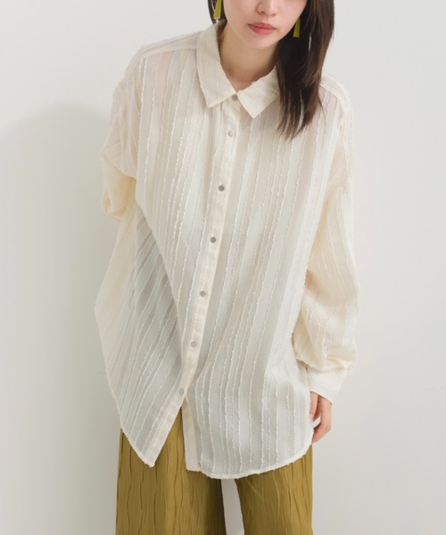 terrace(テラス)の「フリンジヴィンテージシャツ(シャツ/ブラウス・レディース・ブラック/オフホワイト/ワインレッド/カーキ・MEDIUM)」の15枚目の写真
