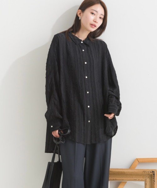terrace(テラス)の「フリンジヴィンテージシャツ(シャツ/ブラウス・レディース・ブラック/オフホワイト/ワインレッド/カーキ・MEDIUM)」の18枚目の写真