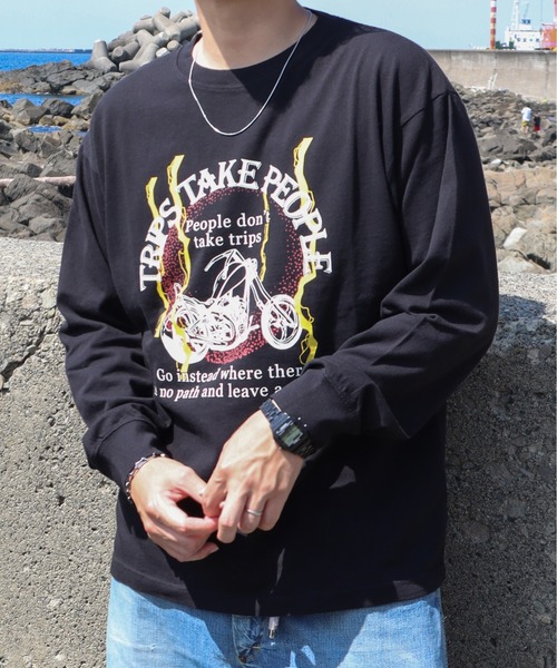__gram.(スペースグラム)の「ヴィンテージライクプリントピグメントロンT(Tシャツ/カットソー・メンズ・ブラック系/チャコールグレー/スミクロ/チャコール/ブラック系1/ブラック・M/L)」の4枚目の写真