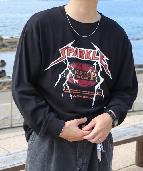 __gram.(スペースグラム)の「ヴィンテージライクプリントピグメントロンT(Tシャツ/カットソー・メンズ・ブラック系/チャコールグレー/スミクロ/チャコール/ブラック系1/ブラック・M/L)」の2枚目の写真