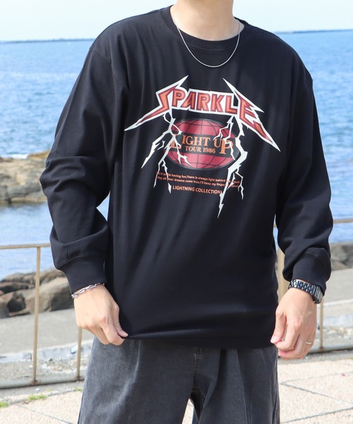 __gram.(スペースグラム)の「ヴィンテージライクプリントピグメントロンT(Tシャツ/カットソー・メンズ・ブラック系/チャコールグレー/スミクロ/チャコール/ブラック系1/ブラック・M/L)」の7枚目の写真