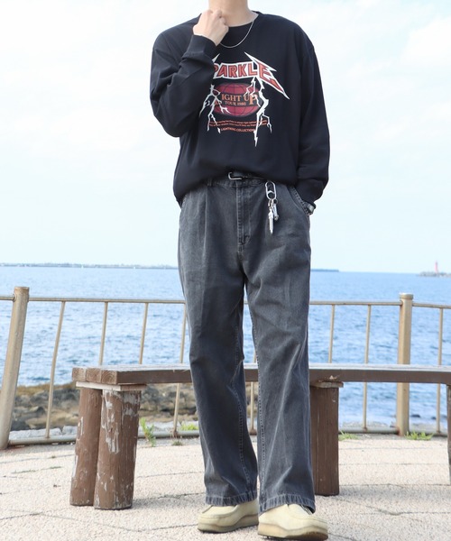 __gram.(スペースグラム)の「ヴィンテージライクプリントピグメントロンT(Tシャツ/カットソー・メンズ・ブラック系/チャコールグレー/スミクロ/チャコール/ブラック系1/ブラック・M/L)」の9枚目の写真