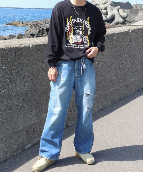 __gram.(スペースグラム)の「ヴィンテージライクプリントピグメントロンT(Tシャツ/カットソー・メンズ・ブラック系/チャコールグレー/スミクロ/チャコール/ブラック系1/ブラック・M/L)」の21枚目の写真