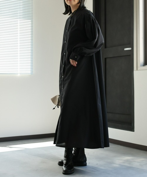 セール】バンドカラーシャツワンピース（シャツワンピース）｜ap