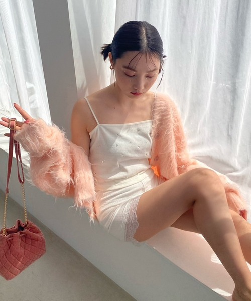 one after another NICE CLAUP（ワンアフターアナザーナイスクラップ）の「ビジューキャミソール（キャミソール・レディース・アイボリー/ブラック/ピンク・FREE）」の12枚目の写真