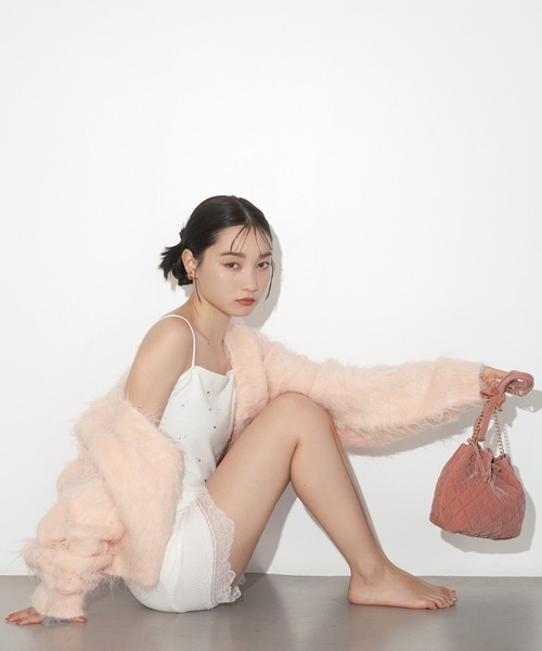 one after another NICE CLAUP（ワンアフターアナザーナイスクラップ）の「ビジューキャミソール（キャミソール・レディース・アイボリー/ブラック/ピンク・FREE）」の14枚目の写真