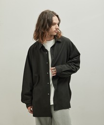 ウールブレンドロングシャツ