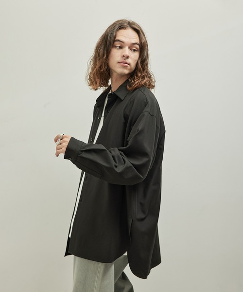 JUNRED（ジュンレッド）の「ウールブレンドロングシャツ（シャツ 