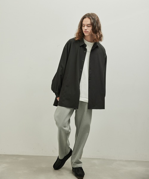 JUNRED（ジュンレッド）の「ウールブレンドロングシャツ（シャツ/ブラウス・メンズ・オフホワイト/ブラック/ブルー系その他4・L/M/S）」の10枚目の写真