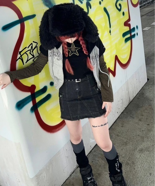 XU（エックスユー）の「ストリートファッション XU エックスユー rabbit ear fur cap うさ耳帽子 ファー帽子 モコモコ帽子（ニットキャップ/ビーニー・レディース・ホワイト/ブラック・ONE SIZE）」の12枚目の写真