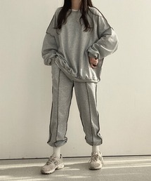 HALEY PESCA（ヘーリーペスカ）の「HALEY PESCA/ラインステッチ　長袖　スウェットセットアップ（ルームウェア/パジャマ・レディース）」
