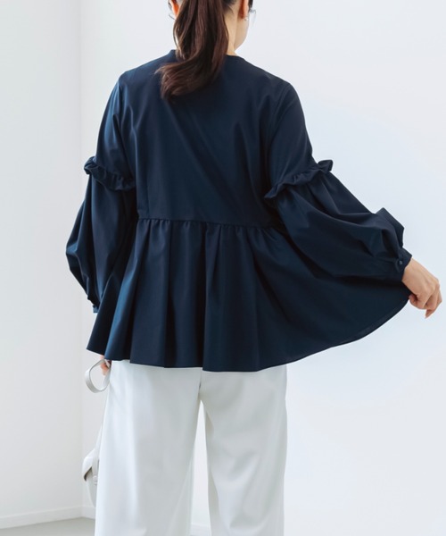 sono ブラック パフスリーブ ブラウス 定番人気ブラウス【SONO/ソーノ】パフィスリーブフローイング
