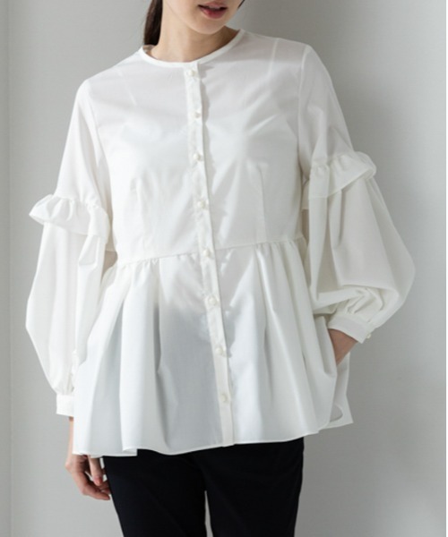 sono ブラック パフスリーブ ブラウス SONO]パフィースリーブフレアブラウス | KOBUNSHA SELECT SHOP