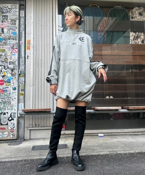 Candy Stripper（キャンディストリッパー）の「HALF ZIP SWEAT ワンピース（ワンピース・レディース・オフホワイト/ブラック/ヘザーグレー・2）」の19枚目の写真
