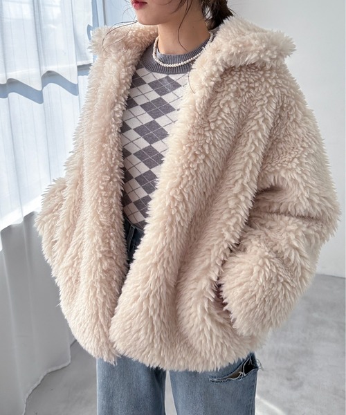 EPIMI E'PIMMY（エピミエピミー）の「チェックジャガードフレアスリーブニット（ニット/セーター・レディース・ブラック/ホワイト/オフホワイト/グレー・MEDIUM）」の13枚目の写真