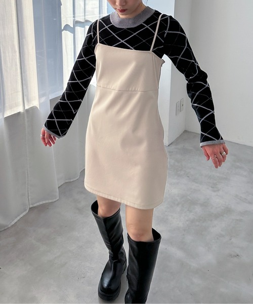 EPIMI E'PIMMY（エピミエピミー）の「チェックジャガードフレアスリーブニット（ニット/セーター・レディース・ブラック/ホワイト/オフホワイト/グレー・MEDIUM）」の20枚目の写真