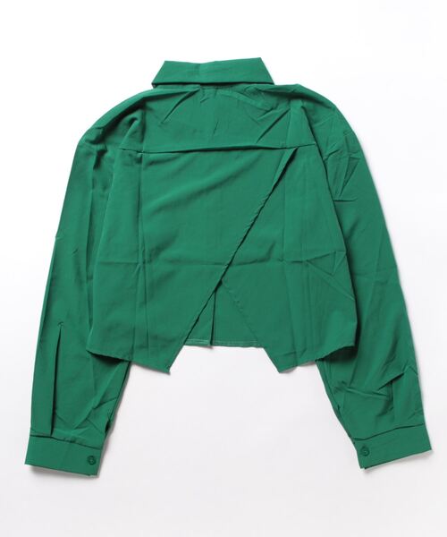 urge：（アージコロン ）の「【URGE：】クロップド丈 バッククロススリット シャツ（シャツ/ブラウス・レディース・ホワイト/グリーン/ブルー・MEDIUM/LARGE/SMALL/X-LARGE）」の10枚目の写真