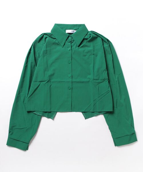urge：（アージコロン ）の「【URGE：】クロップド丈 バッククロススリット シャツ（シャツ/ブラウス・レディース・ホワイト/グリーン/ブルー・MEDIUM/LARGE/SMALL/X-LARGE）」の13枚目の写真