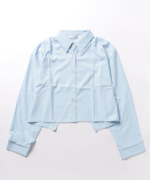 urge：（アージコロン ）の「【URGE：】クロップド丈 バッククロススリット シャツ（シャツ/ブラウス・レディース・ホワイト/グリーン/ブルー・MEDIUM/LARGE/SMALL/X-LARGE）」の14枚目の写真