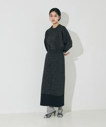 NOMINE | 【上下2点セット/セットアップ対応】ラメプテーティングニットトップス＋ニットスカートセットアップ【WEB限定】(スカート)