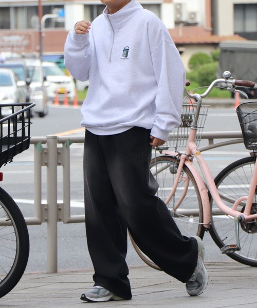 ILL'S（イルズ）の「イラストワンポイント / 8ボールヘッドホン刺繍 ビッグシルエット 裏起毛ハーフジッププルオーバースウェット カットソー ユニセックス【ILL'S】（スウェット・メンズ・ブルー/グレー系/グリーン系その他/ブラック/杢グレー/グレー系その他/ブラック系その他2/ブルー系その他2/グレー系その他2/グレー系3/グレー系その他3/グリーン系その他3・L/M/XL）」の15枚目の写真