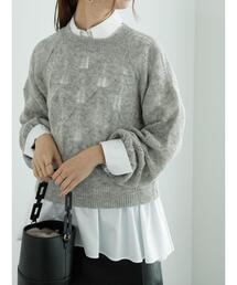 Te chichi（テチチ）の「モヘヤ混透かし柄プルオーバー（ニット/セーター）」