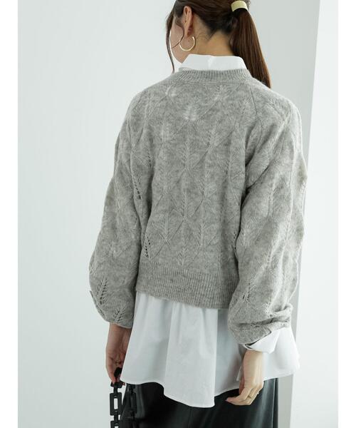 Te chichi(テチチ)の「モヘヤ混透かし柄プルオーバー(ニット/セーター・レディース・グレー/ブルー/オフホワイト・F)」の10枚目の写真