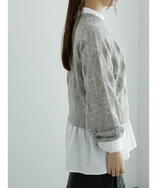 Te chichi(テチチ)の「モヘヤ混透かし柄プルオーバー(ニット/セーター・レディース・グレー/ブルー/オフホワイト・F)」の11枚目の写真