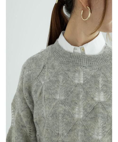 Te chichi(テチチ)の「モヘヤ混透かし柄プルオーバー(ニット/セーター・レディース・グレー/ブルー/オフホワイト・F)」の12枚目の写真