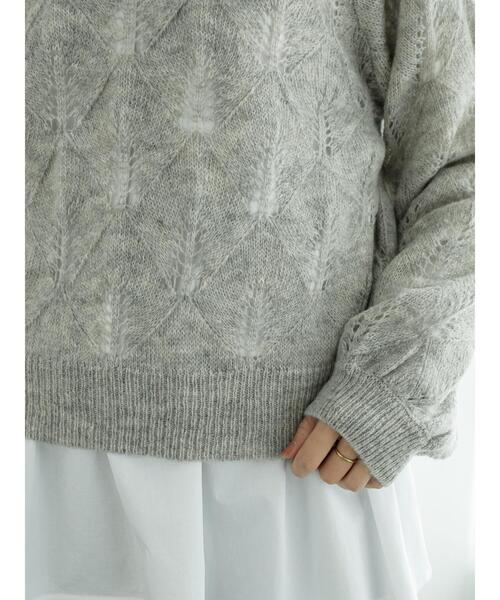 Te chichi(テチチ)の「モヘヤ混透かし柄プルオーバー(ニット/セーター・レディース・グレー/ブルー/オフホワイト・F)」の13枚目の写真
