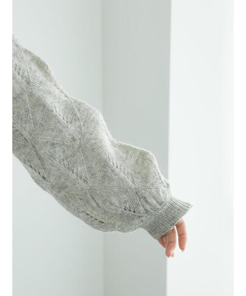 Te chichi(テチチ)の「モヘヤ混透かし柄プルオーバー(ニット/セーター・レディース・グレー/ブルー/オフホワイト・F)」の14枚目の写真