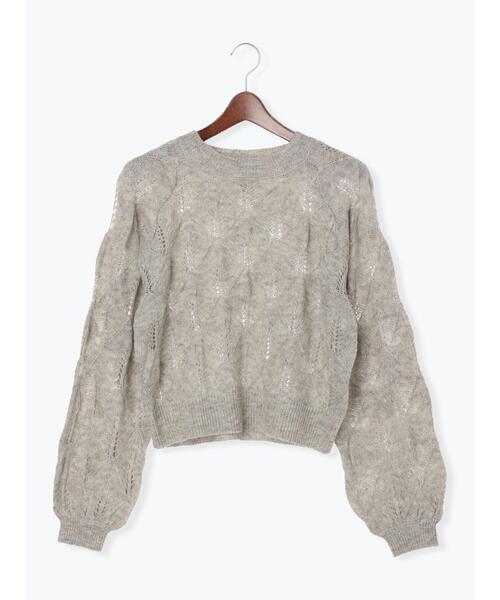 Te chichi(テチチ)の「モヘヤ混透かし柄プルオーバー(ニット/セーター・レディース・グレー/ブルー/オフホワイト・F)」の16枚目の写真