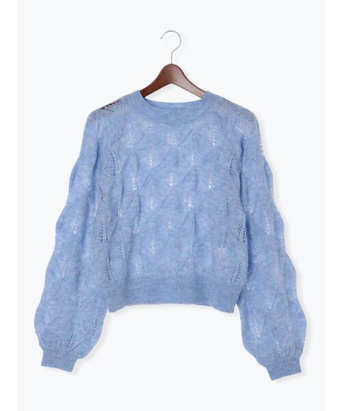 Te chichi(テチチ)の「モヘヤ混透かし柄プルオーバー(ニット/セーター・レディース・グレー/ブルー/オフホワイト・F)」の17枚目の写真