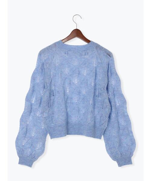 Te chichi(テチチ)の「モヘヤ混透かし柄プルオーバー(ニット/セーター・レディース・グレー/ブルー/オフホワイト・F)」の18枚目の写真